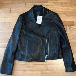 brand new theory leather motto jacket